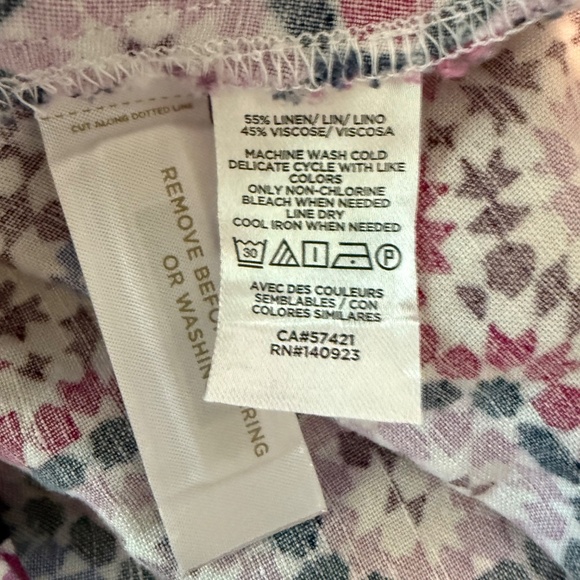 Loft Mosaic Midi Wrap Skirt Linen Blend Size 14 - Picture 7 of 8
